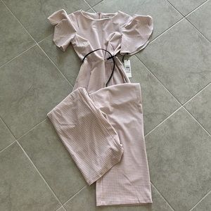 Calvin Klein Pink Plaid Jump Suit Size 6